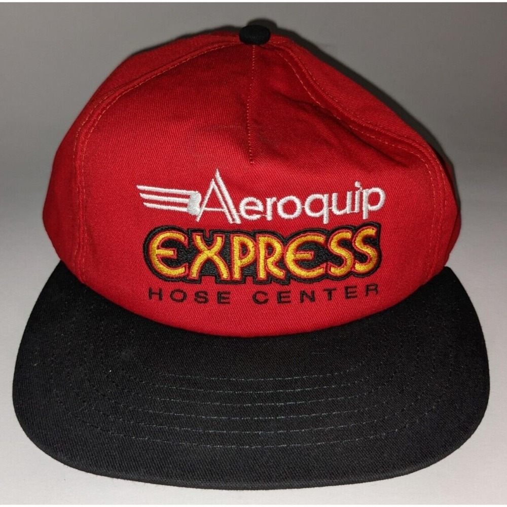 Aeroquip Express Hose Center Employee Staff Worker Trucker Strapback Hat Red Cap
